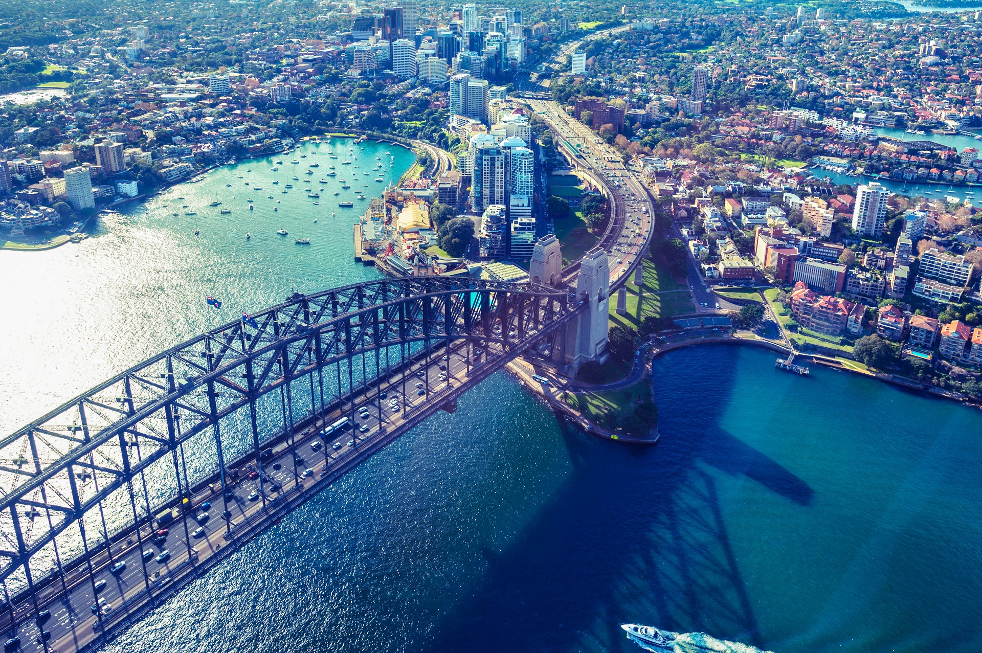 страны архитектура мост ночь река Sydney Harbour Bridge Сидней Австралия скачать