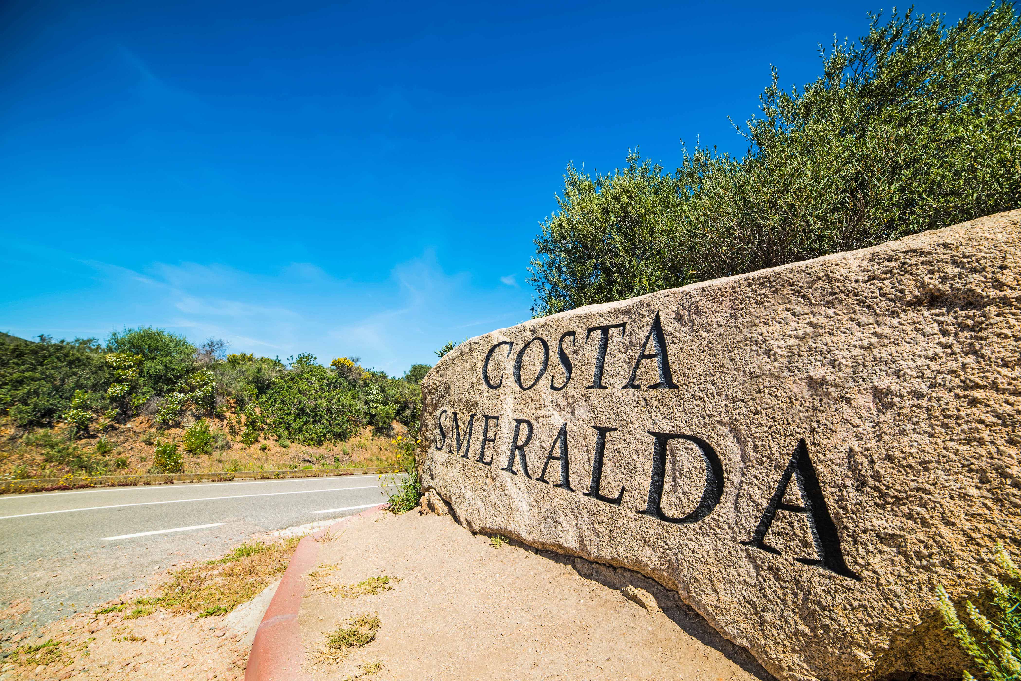 world famous Costa Smeralda sign