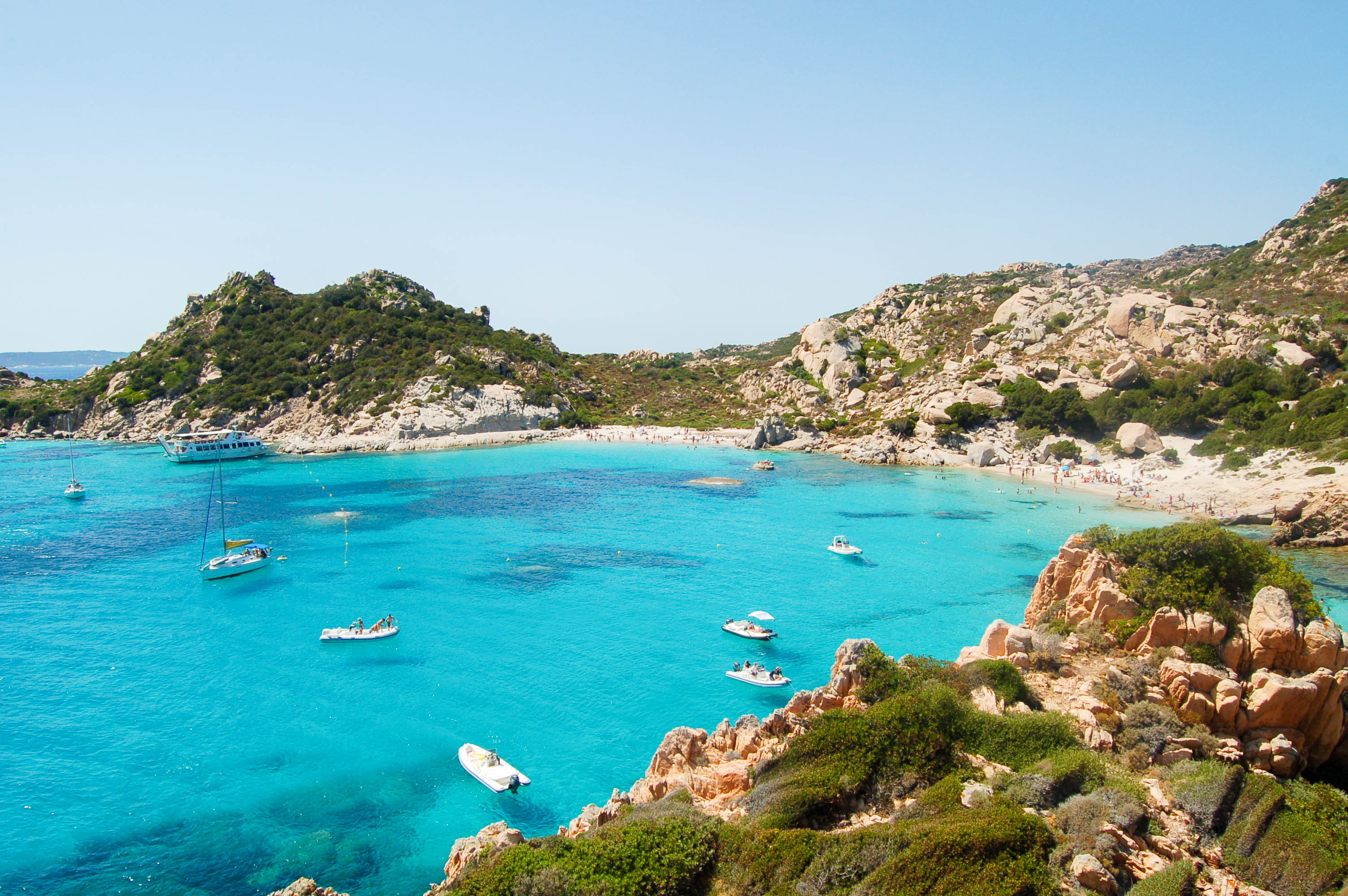 "Spargi Island, with people in Sardinia"