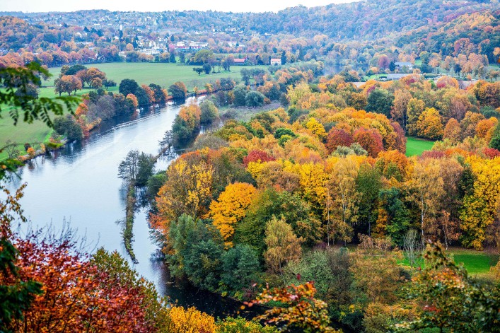 Valley Ruhr in Essen at autumn