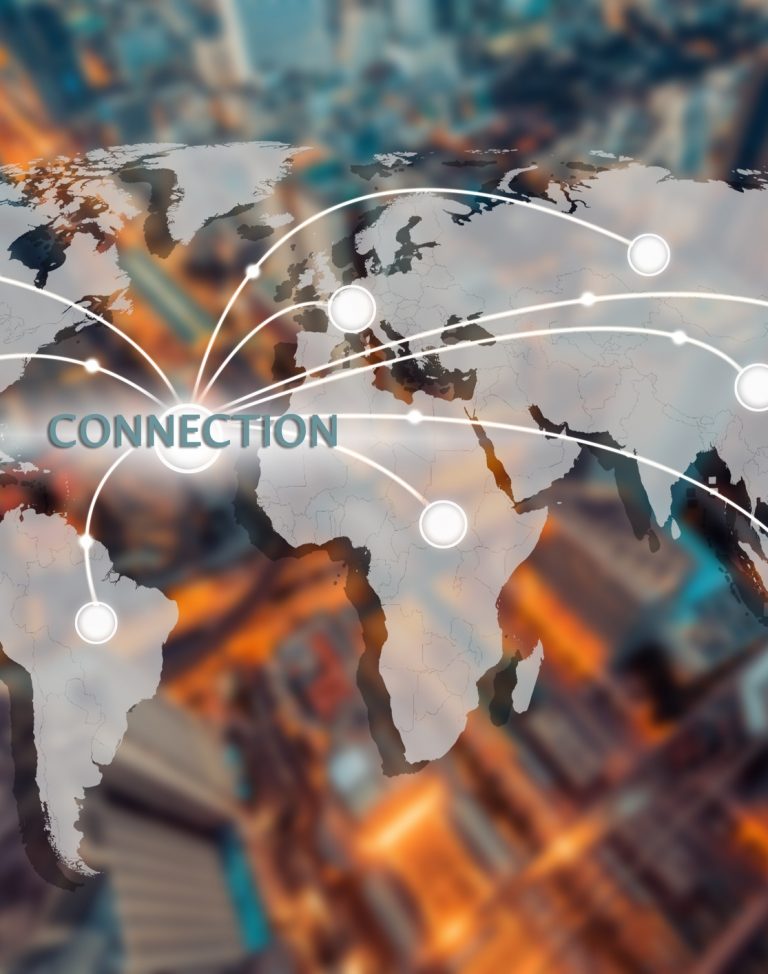 World connection and technology concept