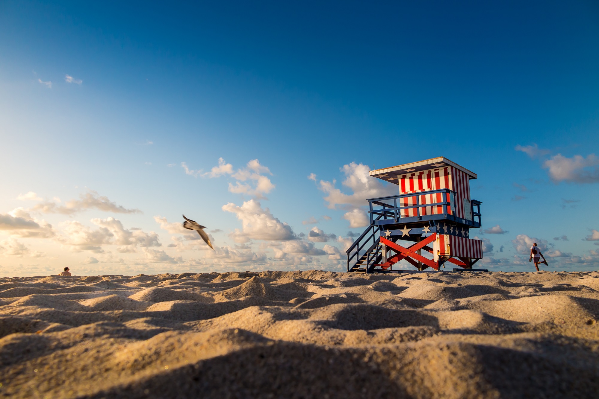 Strandhuisje op het strand van Miami