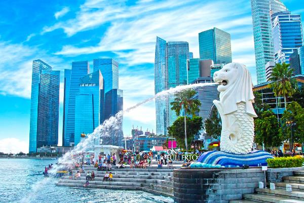 Merlion standbeeld in Singapore