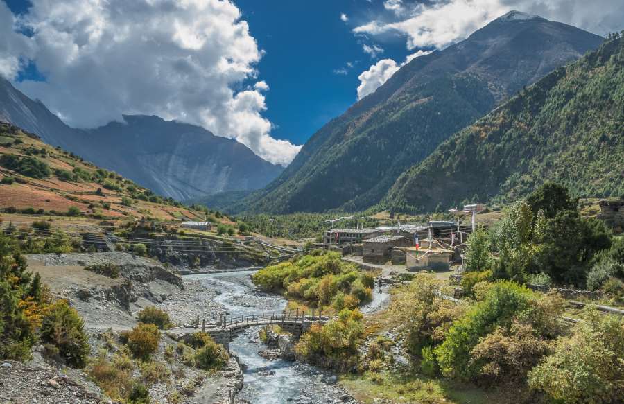 Het Himalaya gebergte in Nepal