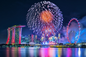 Silvester im Warmen in Singapur